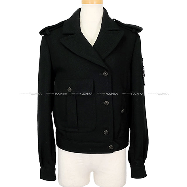 [Pre-loved] CHANEL Blouson Jacket Tweed Big coco mark blouson Noir (Black) Wool/Nylon #36 P44345[LIKE NEW][Authentic]