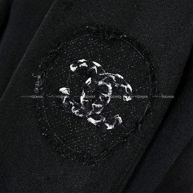 [Pre-loved] CHANEL Blouson Jacket Tweed Big coco mark blouson Noir (Black) Wool/Nylon #36 P44345[LIKE NEW][Authentic]