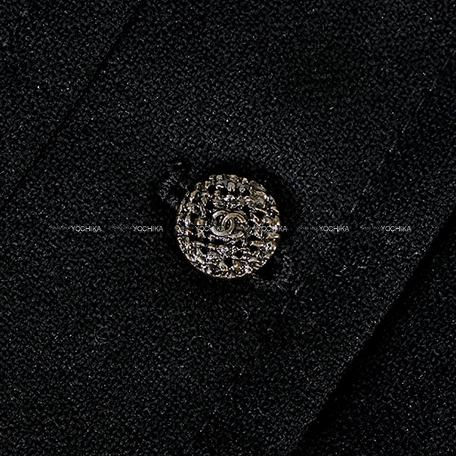 [Pre-loved] CHANEL Blouson Jacket Tweed Big coco mark blouson Noir (Black) Wool/Nylon #36 P44345[LIKE NEW][Authentic]
