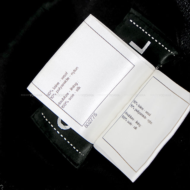 [Pre-loved] CHANEL Blouson Jacket Tweed Big coco mark blouson Noir (Black) Wool/Nylon #36 P44345[LIKE NEW][Authentic]