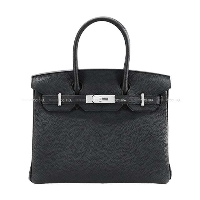 HERMES Handbag Birkin30 Noir (Black) Veau Togo Mat Silver HW Stamp K[BRAND NEW][Authentic]