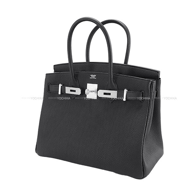 HERMES Handbag Birkin30 Noir (Black) Veau Togo Mat Silver HW Stamp K[BRAND NEW][Authentic]