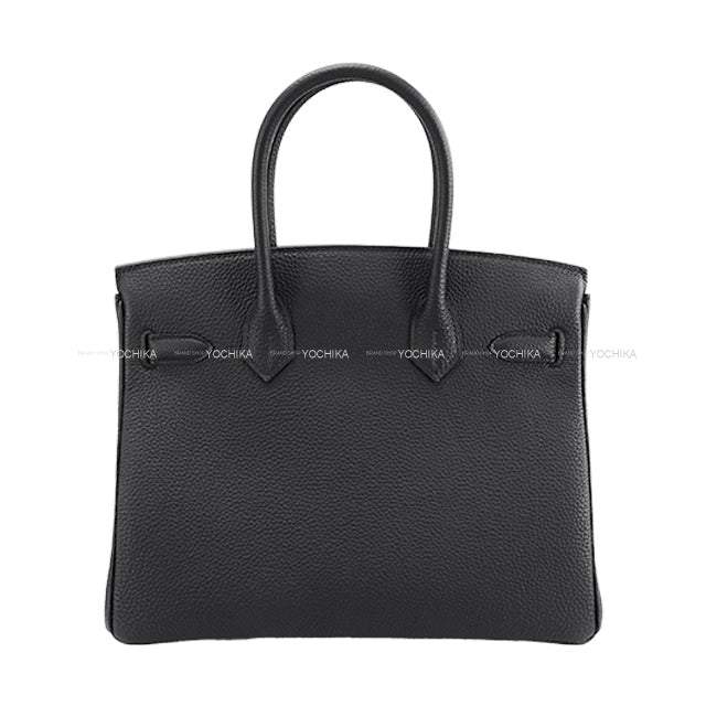 HERMES Handbag Birkin30 Noir (Black) Veau Togo Mat Silver HW Stamp K[BRAND NEW][Authentic]