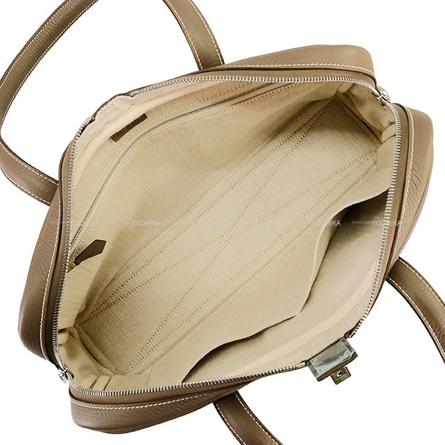 [Pre-loved] HERMES Shoulder bag Victoria Elan 38 Etoupe Taurillon Clemence Silver HW Stamp □P[LIKE NEW][Authentic]