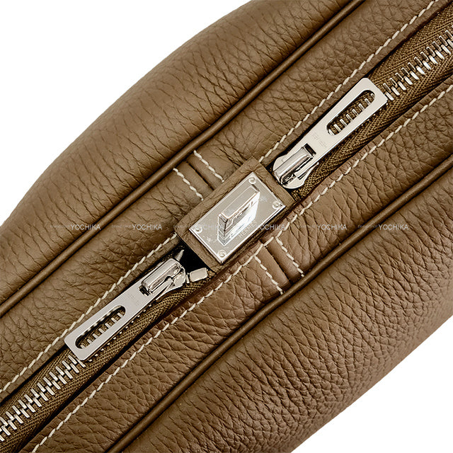 [Pre-loved] HERMES Shoulder bag Victoria Elan 38 Etoupe Taurillon Clemence Silver HW Stamp □P[LIKE NEW][Authentic]