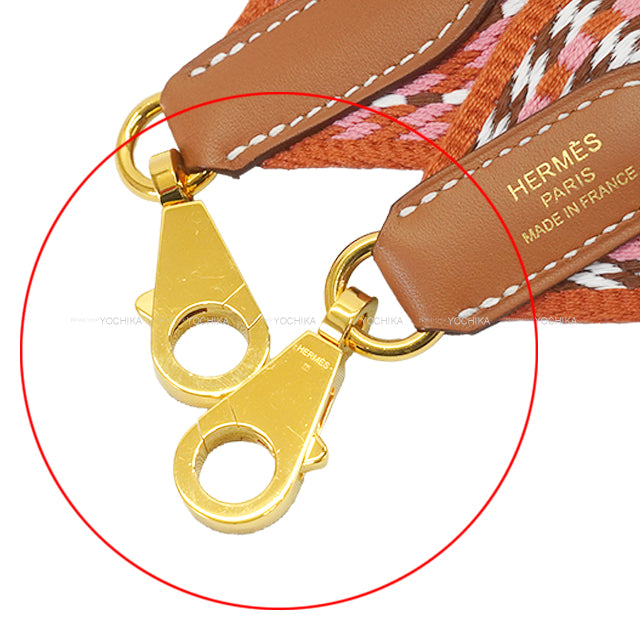 [Pre-loved] HERMES shoulder strap Bandouliere 50mm 85cm Sangles Allegro Toile/Swift Gold HW Stamp Y[LIKE NEW][Authentic]