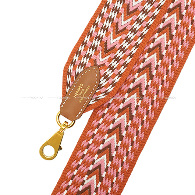 [Pre-loved] HERMES shoulder strap Bandouliere 50mm 85cm Sangles Allegro Toile/Swift Gold HW Stamp Y[LIKE NEW][Authentic]