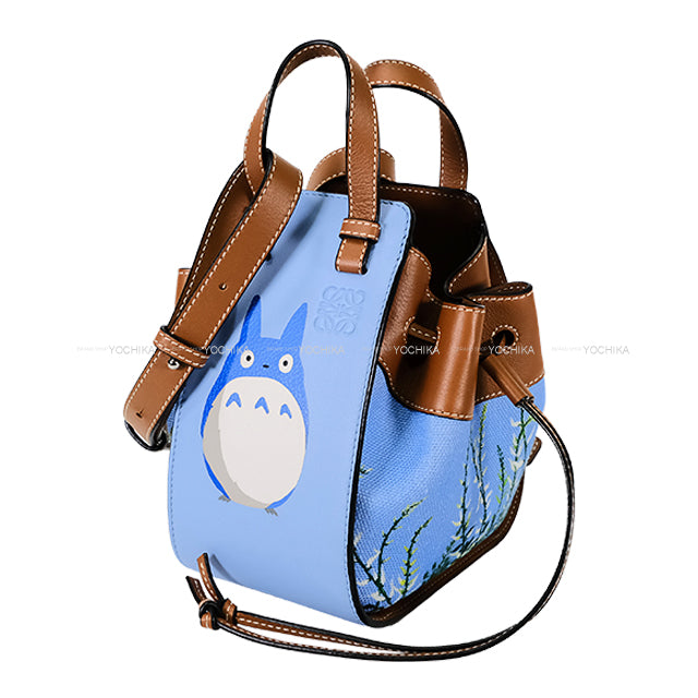 LOEWE Handbag Totoro Studio Ghibli Hammock mini Drawstring bag Silver HW A538V07X01[EXCELLENT][Authentic]