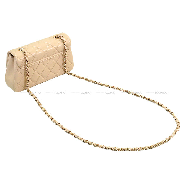 CHANEL Shoulder bag Phone Case Matelasse COCO Mark  Beige Lambskin Champagne Gold HW AP4592[BRAND NEW][Authentic]