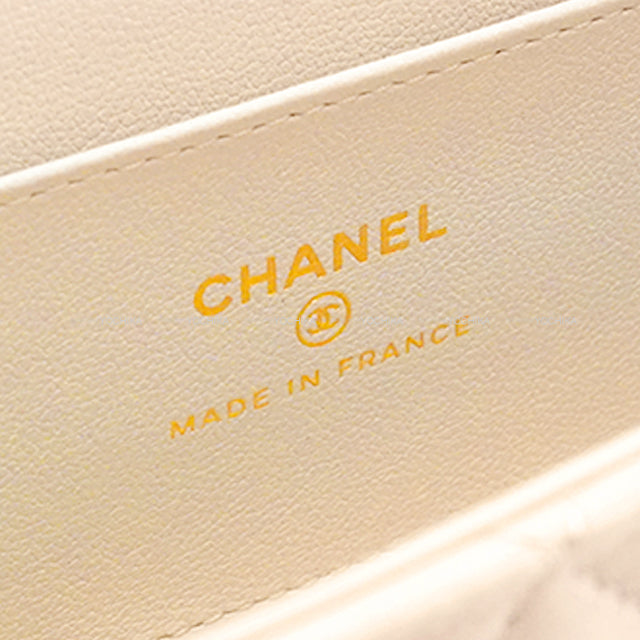 CHANEL Shoulder bag Phone Case Matelasse COCO Mark  Beige Lambskin Champagne Gold HW AP4592[BRAND NEW][Authentic]