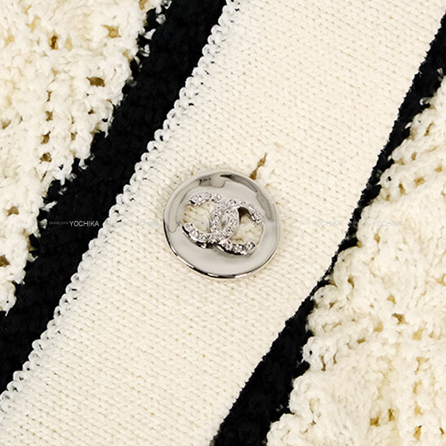 2024 Cruise CHANEL Cardigan Women's Tweed Jacket Rhinestones COCO Mark Button Cotton #42 P76869[EXCELLENT][Authentic]