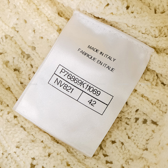 2024 Cruise CHANEL Cardigan Women's Tweed Jacket Rhinestones COCO Mark Button Cotton #42 P76869[EXCELLENT][Authentic]