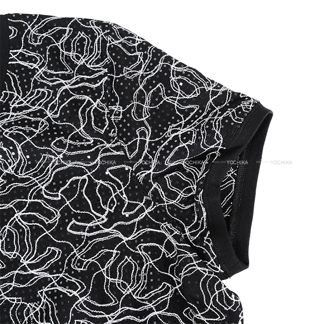 2024-2025 Cruise New CHANEL Short sleeve t shirt Ladies Glitter Noir (Black)/Blanc (White) Cotton #XL P78741[EXCELLENT][Authentic]
