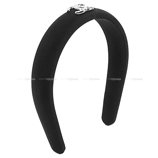 CHANEL hair accessories Headband COCO mark Noir (Black) Silver HW ABF180[EXCELLENT][Authentic]
