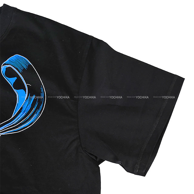 2024 SS HERMES Short sleeve t shirt Women's Maxi Etrielle Stirrups Black/Blue/White Cotton ＃42 4E4651DC[EXCELLENT][Authentic]