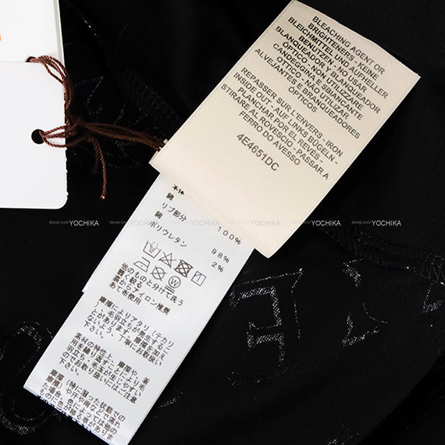 2024 SS HERMES Short sleeve t shirt Women's Maxi Etrielle Stirrups Black/Blue/White Cotton ＃42 4E4651DC[EXCELLENT][Authentic]