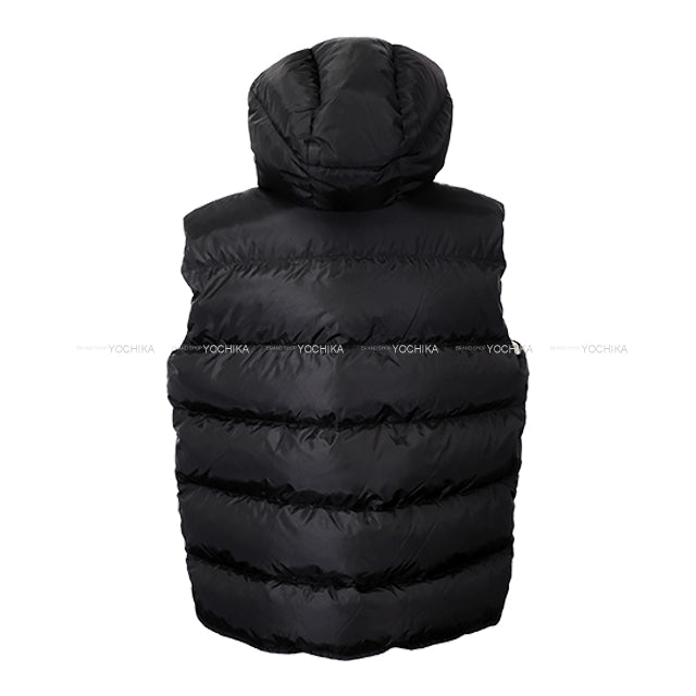 [Pre-loved] 2024 AW PRADA Down vest Re-Nylon Hooded Black/Sand Nyron #42 29Y134[LIKE NEW][Authentic]