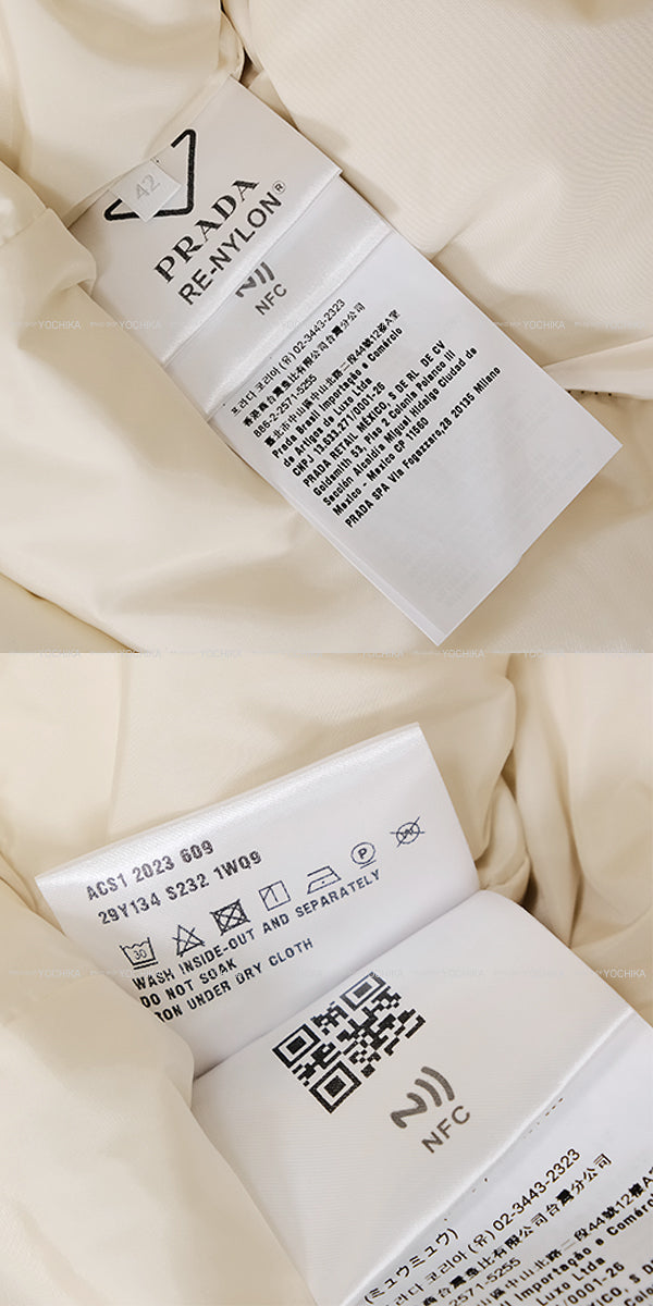 [Pre-loved] 2024 AW PRADA Down vest Re-Nylon Hooded Black/Sand Nyron #42 29Y134[LIKE NEW][Authentic]