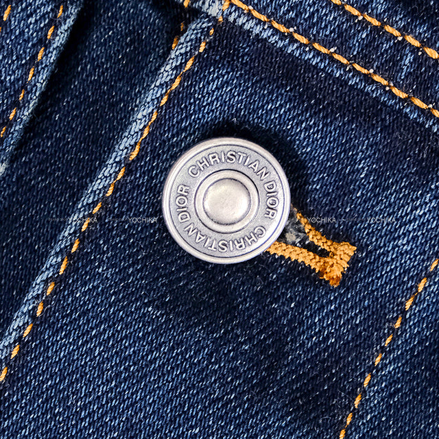 Dior Denim jacket Denim Couture French Sleeves with Side Slit Navy Cotton #44 412V19A3394[EXCELLENT][Authentic]