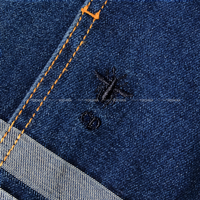 Dior Denim jacket Denim Couture French Sleeves with Side Slit Navy Cotton #44 412V19A3394[EXCELLENT][Authentic]