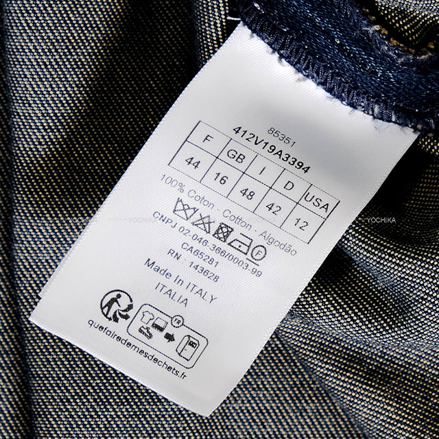 Dior Denim jacket Denim Couture French Sleeves with Side Slit Navy Cotton #44 412V19A3394[EXCELLENT][Authentic]