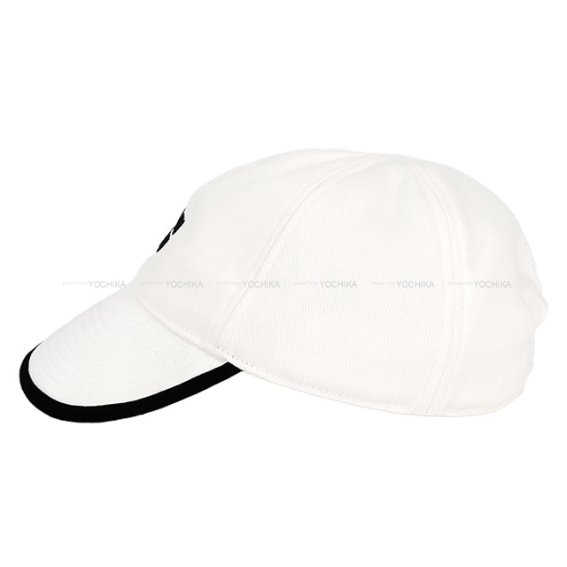 Miu Miu cap Baseball drill Blanc (White)/Noir (Black) Cotton #L 5HC369.2ICI.F0964[EXCELLENT][Authentic]