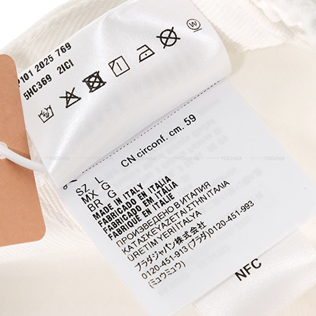 Miu Miu cap Baseball drill Blanc (White)/Noir (Black) Cotton #L 5HC369.2ICI.F0964[EXCELLENT][Authentic]