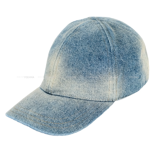 PRADA cap Baseball Triangle Logo Lightblue Denim #L 2HC27412K1[EXCELLENT][Authentic]