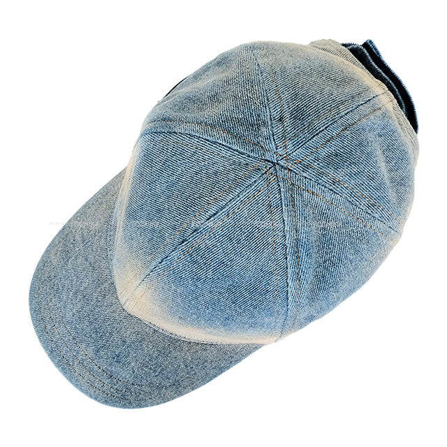 PRADA cap Baseball Triangle Logo Lightblue Denim #L 2HC27412K1[EXCELLENT][Authentic]