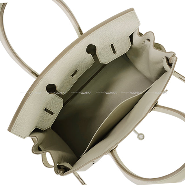 HERMES Handbag Birkin30 Beton Taurillon Clemence Silver HW Stamp U[EXCELLENT][Authentic]