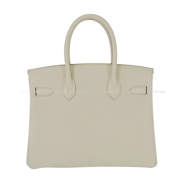 HERMES Handbag Birkin30 Beton Taurillon Clemence Silver HW Stamp U[EXCELLENT][Authentic]
