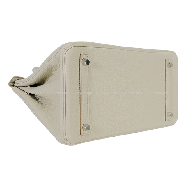 HERMES Handbag Birkin30 Beton Taurillon Clemence Silver HW Stamp U[EXCELLENT][Authentic]