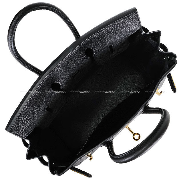 HERMES Handbag Birkin25 Noir (Black) Veau Togo Gold HW Stamp W[ALMOST NEW][Authentic]