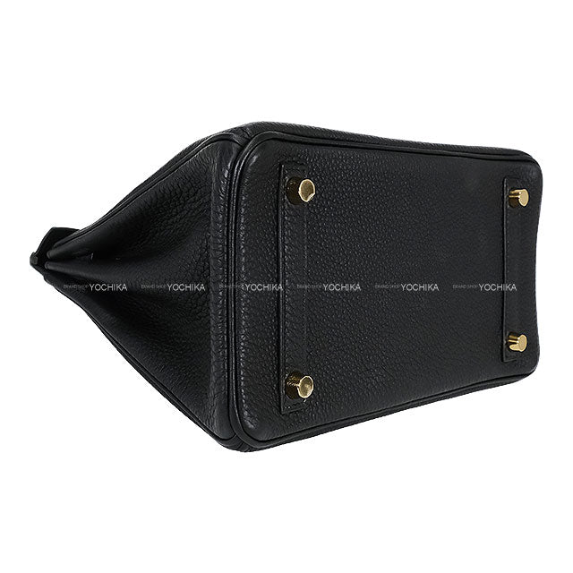 HERMES Handbag Birkin25 Noir (Black) Veau Togo Gold HW Stamp W[ALMOST NEW][Authentic]