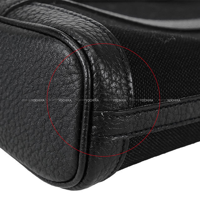 [Pre-loved] HERMES tote bag Garden File 28 PM Noir (Black) Toile Militaire/Veau Negonda Silver HW Stamp Z[LIKE NEW][Authentic]