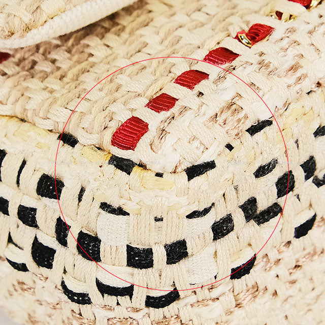 CHANEL Shoulder bag Mini Matelasse chain Raffia Antique Gold HW[EXCELLENT][Authentic]