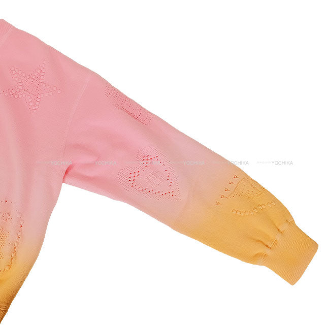 2024 Cruise Collection CHANEL Knit Coco Mark Star Heart Icon Design Gradation Sweatshirt Sweater Pink/Orange Cotton #40 P76509[EXCELLENT][Authentic]