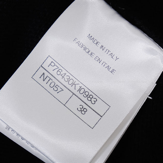 2024SS CHANEL Cardigan Border COCO Button Bicolor Knit Noir (Black)/Blanc (White) Cashmere100% #38 P76430[EXCELLENT][Authentic]