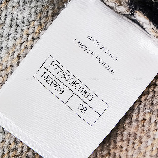 2023 Metiers d'Art CHANEL One‐piece dress COCO zipper Turtleneck Sleeveless Knit Short Grey Wool/Acrylic/Cashmere #38 P77500[EXCELLENT][Authentic]