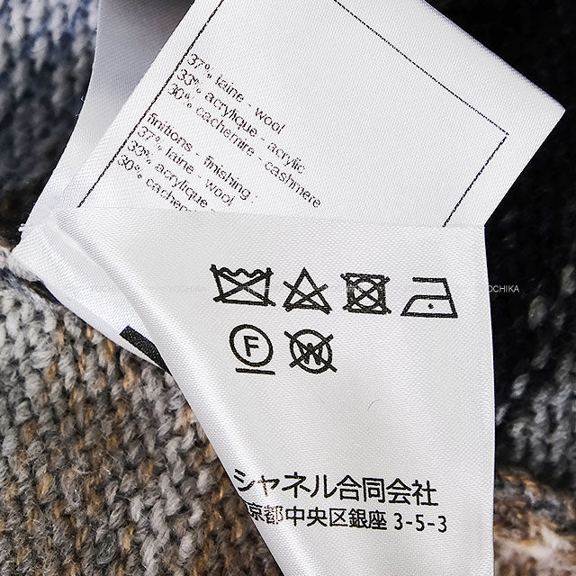 2023 Metiers d'Art CHANEL One‐piece dress COCO zipper Turtleneck Sleeveless Knit Short Grey Wool/Acrylic/Cashmere #38 P77500[EXCELLENT][Authentic]