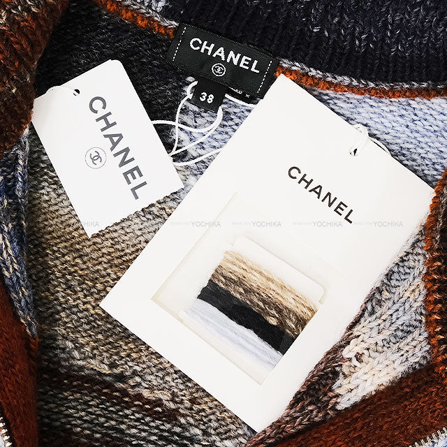 2023 Metiers d'Art CHANEL One‐piece dress COCO zipper Turtleneck Sleeveless Knit Short Grey Wool/Acrylic/Cashmere #38 P77500[EXCELLENT][Authentic]