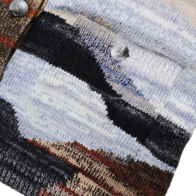 2023 Metiers d'Art CHANEL Cardigan COCO Button Double Pocket Belted Gown Grey Wool/Acrylic/Cashmere #38 P77502[EXCELLENT][Authentic]