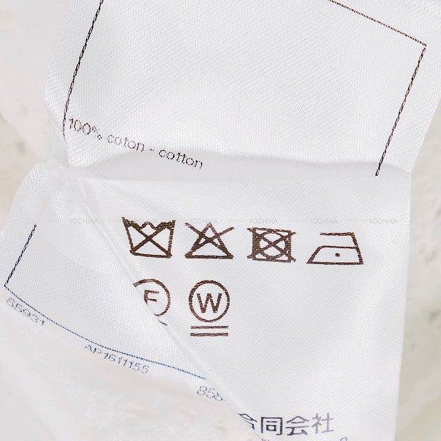 2024 Cruise Collection CHANEL Short sleeve t shirt Crochet No.5 star COCO mark Blanc (White)/Noir (Black) Cotton #42/44 P76438[EXCELLENT][Authentic]