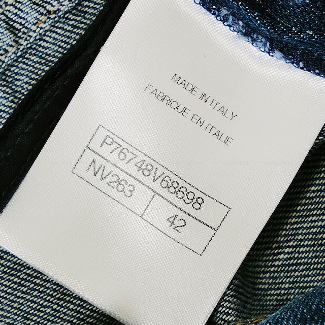 2024 Pre-Collection CHANEL Denim Pants COCO mark Pocket Wide Jeans Blue Cotton #42 P76748[EXCELLENT][Authentic]