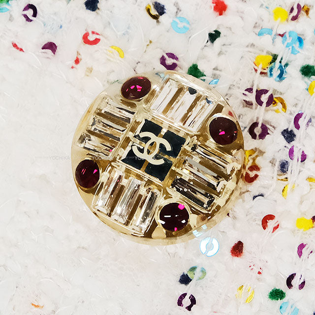 2024SS CHANEL Tailored jacket COCO Button Sequin Glitter Tweed Blanc (White)/Multicolor Nylon/Cotton/Polyester #42 P77288[EXCELLENT][Authentic]