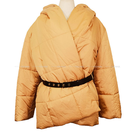 2022 LOUIS VUITTON Down jacket Padded coat with belt Beige Monogram Canvas #38 CA36929[EXCELLENT][Authentic]