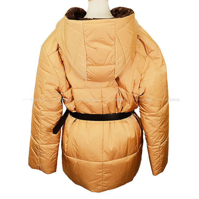 2022 LOUIS VUITTON Down jacket Padded coat with belt Beige Monogram Canvas #38 CA36929[EXCELLENT][Authentic]