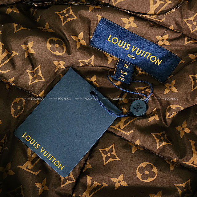 2022 LOUIS VUITTON Down jacket Padded coat with belt Beige Monogram Canvas #38 CA36929[EXCELLENT][Authentic]
