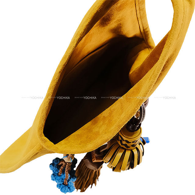 Miu Miu Runway Collection Suede Bag with Charm Mustard Yellow Sheep Leather 5BA295[BRAND NEW][Authentic]