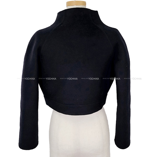 2023SS Dior Rider jacket Women's Cropped Coat in Oblique Navy Wool/Silk #34 340C47A1375[EXCELLENT][Authentic]
